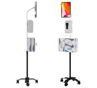 CTA Support de Sol Compact Compact pour tablettes 7-13 Pouces avec Station désinfectante et Distributeur Automatique de Savon