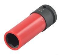 CTA Tools 4218 Douille pour écrou de roue 17 mm Motif floral 6 points pour Mercedes Benz avec entraînement carré 1/2 et manchon en plastique pour protéger les roues pour modèles 2009 et ultérieurs