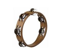 Meinl Tambourin CTA2WB Compact – Bois, 2 rangées cymbalettes acier inoxydable, marron foncé