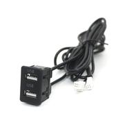 CTAB Convient for Toyota for lecteur multimédia Android VW, montage encastré dans le tableau de bord de voiture, panneau de commutation double USB 4 6 broches, câble d'interface AUX RCA 3,5 mm, adapta