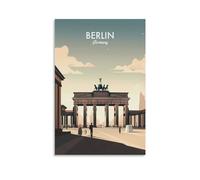 CTATOGE Poster de voyage vintage Berlin Allemagne sur toile pour chambre à coucher, salon, 20 x 30 cm, style sans cadre
