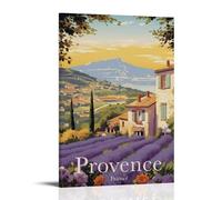CTATOGE Poster de voyage vintage France Provence sur toile - Art mural - Décoration d'intérieur - Pour chambre à coucher, salon - 20 x 30 cm - Style cadre