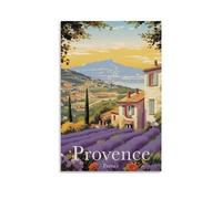 CTATOGE Poster de voyage vintage France Provence sur toile Décoration murale pour chambre à coucher Salon 30 x 45 cm Style sans cadre