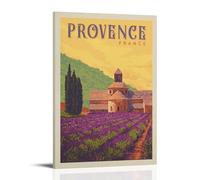 CTATOGE Poster de voyage vintage Provence sur toile, art mural, décoration d'intérieur, pour chambre à coucher, salon, 20 x 30 cm, style cadre
