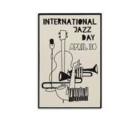 CTATOGE Poster vintage de musique de jazz - Décoration murale pour chambre à coucher - 20 x 30 cm - Style sans cadre