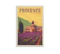 CTATOGE Poster vintage de voyage Provence sur toile pour décoration murale pour chambre à coucher, salon, 50 x 75 cm, style sans cadre