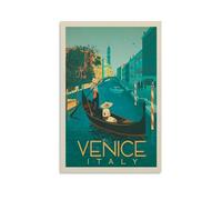CTATOGE Poster vintage de voyage Venise Italie sur toile Décoration murale pour chambre à coucher Salon 30 x 45 cm Sans cadre