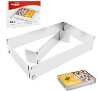 CTCEHL Moule Rectangulaire Patisserie,Cadre Patisserie Extensible,Moule Gateau en inox,Cadre à pâtisserie rectangulaire,pour la cuisson et la décoration de gâteaux,tartelettes (Maximale : 53 * 35cm)