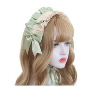 CTCOIJRN Accessoires LolitaCoiffe à nœud papillon en dentelle, bandeau Lolita, accessoires for cheveux faits à la main, doux et mignons, vert, taille unique Bandeaux