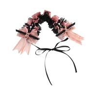 CTCOIJRN Bandeau en dentelle mignon Lolita, antidérapant, oreilles de lapin, for femmes et filles, accessoires for cheveux Bandeaux(Black Pink Headbands)