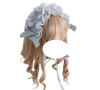 CTCOIJRN Bandeau gothique Lolita large for femmes et filles, bandeau antidérapant à la mode, accessoires for cheveux Bandeaux(Gray green)