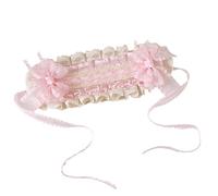 CTCOIJRN Bandeau Lolita en dentelle rose for femmes, bandeau avec nœud, chapeau haut-de-forme, accessoires de Costume à la mode Bandeaux(Headbands)