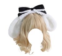 CTCOIJRN Bandeau oreilles d'animaux, bandeau d'oreille de chien, Lolita, cerceau d'animaux mignons, couvre-chef, accessoires for cheveux Bandeaux(Schwarz)