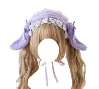CTCOIJRN Bandeau oreilles d'animaux, bandeau d'oreille de lapin, bandeau d'animaux mignon Lolita, couvre-chef, accessoires for cheveux Bandeaux(Light Purple)