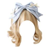 CTCOIJRN Bandeaux à nœud for femmes et filles, accessoires de cheveux Lolita, bandeau avec nœud antidérapant, à la mode Bandeaux(Lightblue bow)