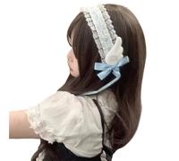 CTCOIJRN Bandeaux de cheveux for femmes, bandeau Cosplay de demoiselle d'honneur, couvre-chef en dentelle Lolitas avec de jolies décorations de nœud papillon, accessoires for cheveux Bandeaux