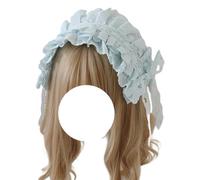 CTCOIJRN Bandeaux en dentelle for coiffure Lolita, bandeaux antidérapants for femmes, cerceaux à la mode Bandeaux(Blu)