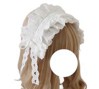 CTCOIJRN Bandeaux en dentelle for coiffure Lolita, bandeaux antidérapants for femmes, cerceaux à la mode Bandeaux(Bianco)