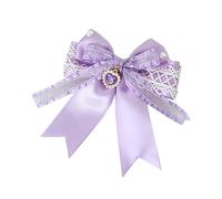 CTCOIJRN Bandeaux en dentelle violet for femmes, bandeau Lolita avec nœud, chapeau haut-de-forme, bandeaux à la mode, accessoires de costumes Bandeaux(Bow)