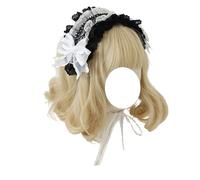 CTCOIJRN Bandeaux for femmes gothique Lolita coiffure dentelle Cosplay bandeaux bandeau cheveux accessoires for cheveux Bandeaux(Bianco)