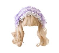 CTCOIJRN Bandeaux larges en dentelle for femmes, bandeau Lolita avec nœud, bandeaux à la mode, accessoires de costumes Bandeaux(Purple)