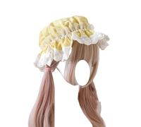 CTCOIJRN Chapeau en dentelle Lolita mignon for femmes, Bonnet, bandeaux en dentelle, accessoires for cheveux, couvre-chef Bandeaux(Giallo,One Size)