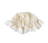 CTCOIJRN Chapeau en dentelle Lolita mignon for femmes, Bonnet, bandeaux en dentelle, accessoires for cheveux, couvre-chef Bandeaux(Beige,One Size)