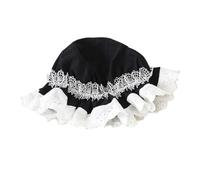 CTCOIJRN Chapeau en Dentelle Lolita Mignon for Femmes, Bonnet, Bandeaux en Dentelle, Accessoires for Cheveux, Couvre-Chef Bandeaux(Black White,One Size)