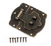 CTCOIJRN Charnières, loquet de tiroir antique boucle décorative bijoux boîte en bois valise boucle loquet de verrouillage 70 x 60 mm avec vis vintage laiton accessoires