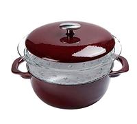 CTCOIJRN Cocotte, pot à soupe en acier émaillé avec couvercle en fonte avec revêtement anti-adhésif Pot à soupe universel pour induction