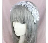 CTCOIJRN Coiffe Lolita, bandeau, accessoires, cerceau for cheveux, vintage japonais doux lolita en dentelle avec nœud, couvre-chef, bandeau for cheveux, accessoires for cheveux quotidiens, bandeaux 2
