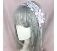 CTCOIJRN Coiffe Lolita, bandeau, accessoires, cerceau for cheveux, vintage japonais doux lolita en dentelle avec nœud, couvre-chef, bandeau for cheveux, accessoires for cheveux quotidiens, bandeaux 2