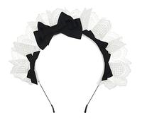 CTCOIJRN Coiffe Lolita, casque de cosplay, coiffure gothique lolita, cerceau de cheveux cosplay, bandeau gothique avec nœud en dentelle, couvre-chef de demoiselle d'honneur, accessoires de cheveux for