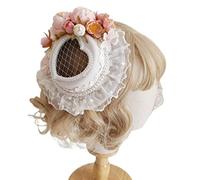 CTCOIJRN Coiffe Lolita, casque de cosplay, épingles à cheveux en forme de chapeau de fleur mignonne, barrettes de cheveux de carnaval for femmes, accessoires de cheveux de printemps, épingles à cheveu