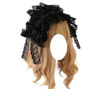 CTCOIJRN Coiffure gothique Lolita en dentelle, accessoires for cheveux, bandeaux for femmes, mignon Cosplay, épingle à cheveux douce Bandeaux