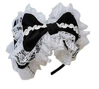 CTCOIJRN Coiffure Gothique Punk en Dentelle for Femme de Chambre, Accessoires for Cheveux, Bandeaux de Cosplay, Doux à Volants, Double Couche, nœud Papillon, Cerceau for Cheveux Bandeaux