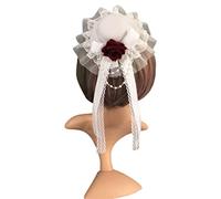 CTCOIJRN Coiffure lolita, bandeau, accessoires, cerceau à cheveux, lolita japonaise vintage petit chapeau haut de forme en épingle à cheveux volants en dentelle ruban nœud rose fleur coiffure accessoi