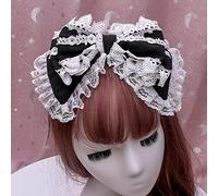 CTCOIJRN Coiffure Lolita, bandeau, accessoires, cerceau for cheveux, bandeau en dentelle Kawaii for fille, bandeau avec nœud Lolita, pince à cheveux for femmes et filles, couvre-chef Anime Loli 2 pièc