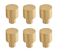 CTCOIJRN Lot de 6 poignées de tiroir en bois - En laiton - Pour armoire à chaussures - Poignée cylindrique - Trou unique