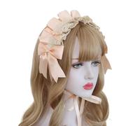 CTCOIJRN Mode LolitaLace Bowknot Coiffe Lolita Bandeau Doux Et Mignon Accessoires De Cheveux Faits À La Main, Rose Clair Bandeaux