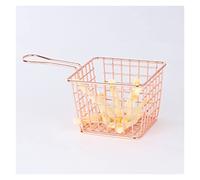 CTCOIJRN Panier à friteuse Panier à passoire Panier à friture Panier à frites Panier à frites en acier inoxydable Boîte de rangement for friture à la main Filtre for aliments frits Panier à frites(Ros
