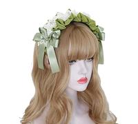 CTCOIJRN Serre-tête Lolita, bandeau de cosplay, cerceau à lacets plissés Lolita, bandeau de maquillage élégant avec nœud papillon for laver le visage, accessoires de costume de cosplay, accessoires fo