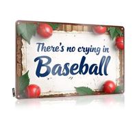 CTDF Panneau de bar en métal avec inscription « There 'S No Crying In Baseball » - Décoration murale amusante pour homme (30 x 40 cm)