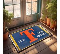 CTDF Tapis de bienvenue vintage « Ice Cold » pour salle de classe avec inscription en gras - Accessoires de bureau pour homme - Grand paillasson d'extérieur (50 x 80 cm)