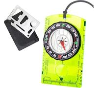 CTDMJ Boussole de Navigation et Randonnée - Carte Multi-Outils 11 en 1 - Scout, Orientation, Lumineuse pour Camping