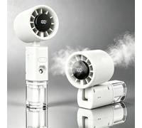 CTDMJ Mini ventilateur portable avec brume d'eau, ventilateur personnel rechargeable avec 5 vitesses, petit ventilateur de bureau léger pour école, voyage, camping, été, blanc