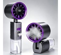 CTDMJ Mini ventilateur portable avec brume d'eau, ventilateur personnel rechargeable avec 5 vitesses, petit ventilateur de bureau léger pour école, voyage, camping, été (gris)