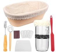 CTDMJ Panier de fermentation ovale, 24 oz, avec date indiquée, panier à pain, corbeille à pain au levain, kit de démarrage pour boulangerie, pâtisserie, pâtisserie à pain