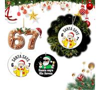 CTDWNT Décoration de Noël amusante 67 Meme Says Six Seven 2025, Père Noël dit six sept Meme 67, cadeaux pour adolescents, enfants, amis, collègues de travail