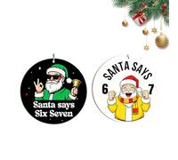 CTDWNT Décoration de Noël amusante 67 Meme Says Six Seven 2025, Père Noël dit six sept Meme 67, cadeaux pour adolescents, enfants, amis, collègues de travail